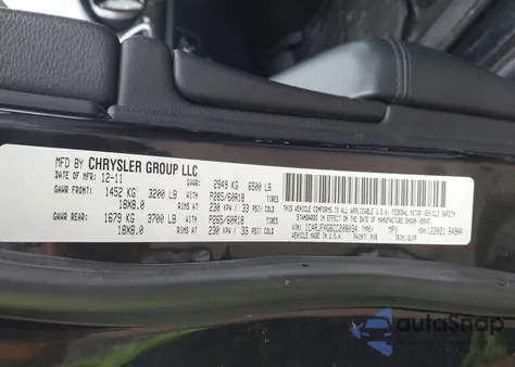 2012 Jeep Grand Cherokee Laredo from USA, damaged, VIN 1C4RJFAG6CC208034